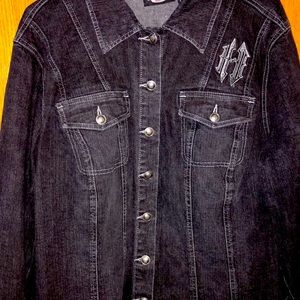 Ladies 2W black denim Harley Davidson jacket